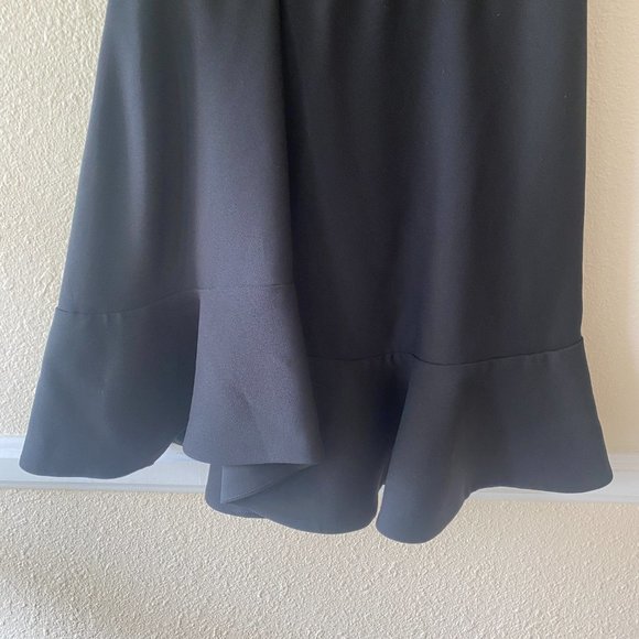 Carven Flutter Hem Dress in Black Crepe Size FR38 (US4) - Picture 8 of 12